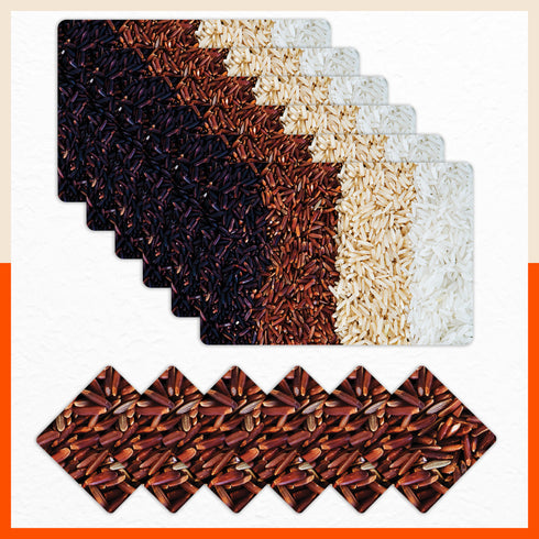 Polypropylene Table Mats & Coasters for Dining Table at Home (AMELLA - Set of 6)